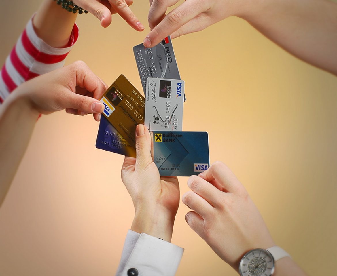 hands with business cards