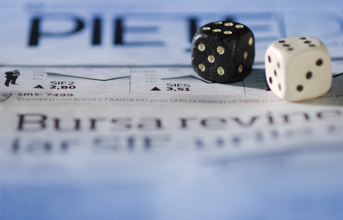 dice on business paper